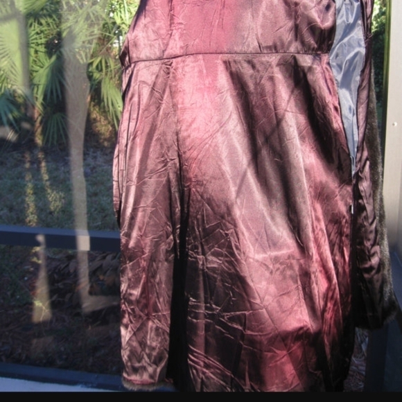 PLUSH VINTAGE BROWN/BLACK - SHEERED FAUX FUR FULL LENGTH COAT SIZE: MEDIUM~LARGE - Picture 4 of 9